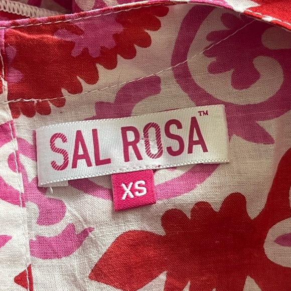 Sal Rosa Pink Patterned Ruffle Sleeve Dress - Picture 7 of 8